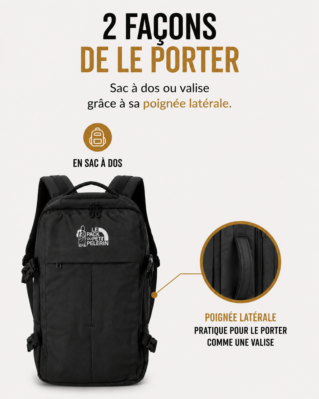 Pack Pèlerin Complet Hajj & Omra – Tous les Essentiels Inclus (Sac Premium USB + Ihram + Ceinture + Tapis + Siwak + Compteur) | Le Pack du Petit Pèlerin